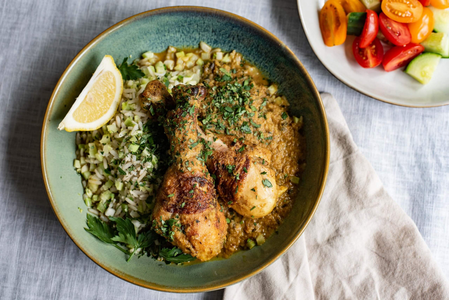 Citroenkip met broccolirijst