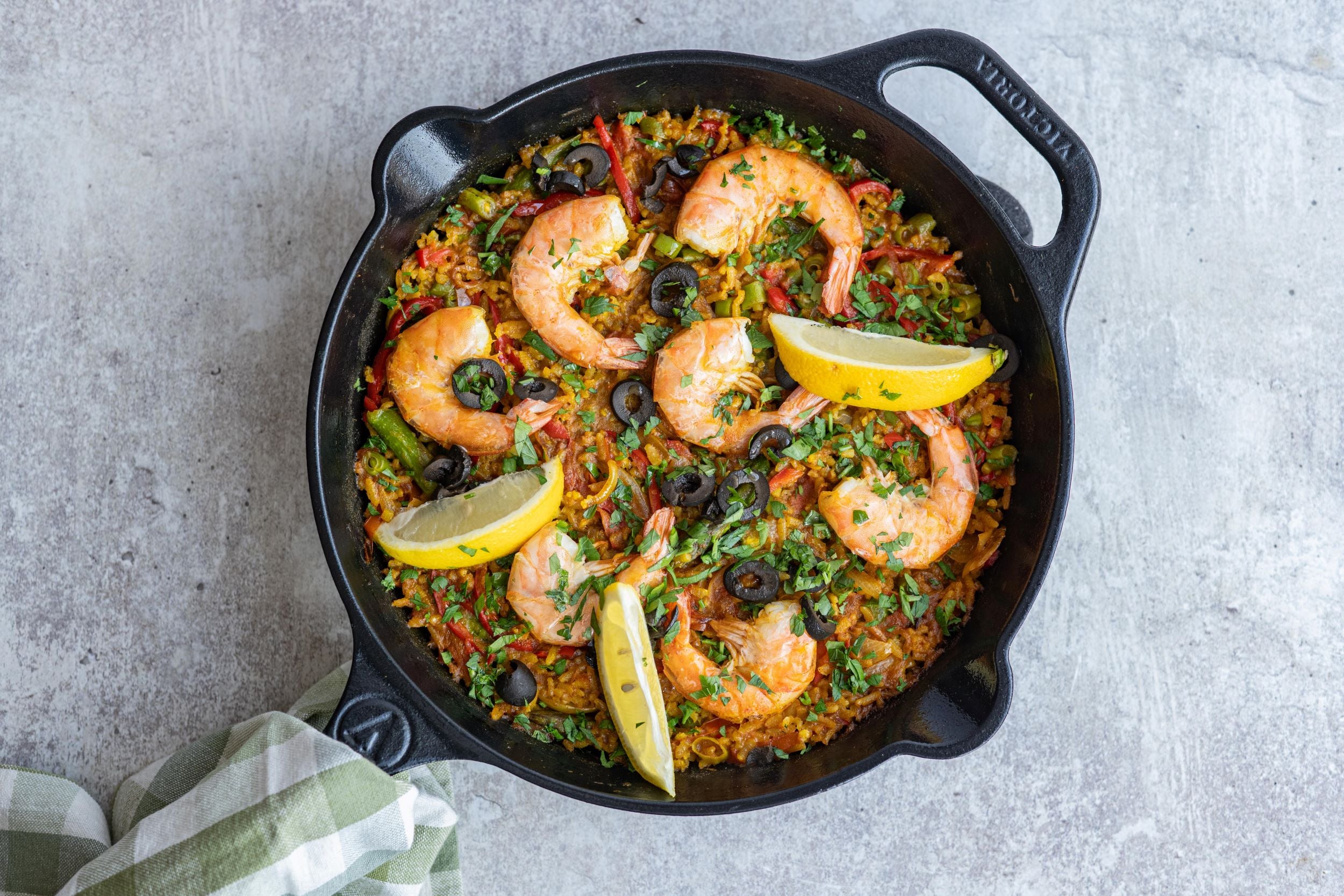 Paella met garnalen