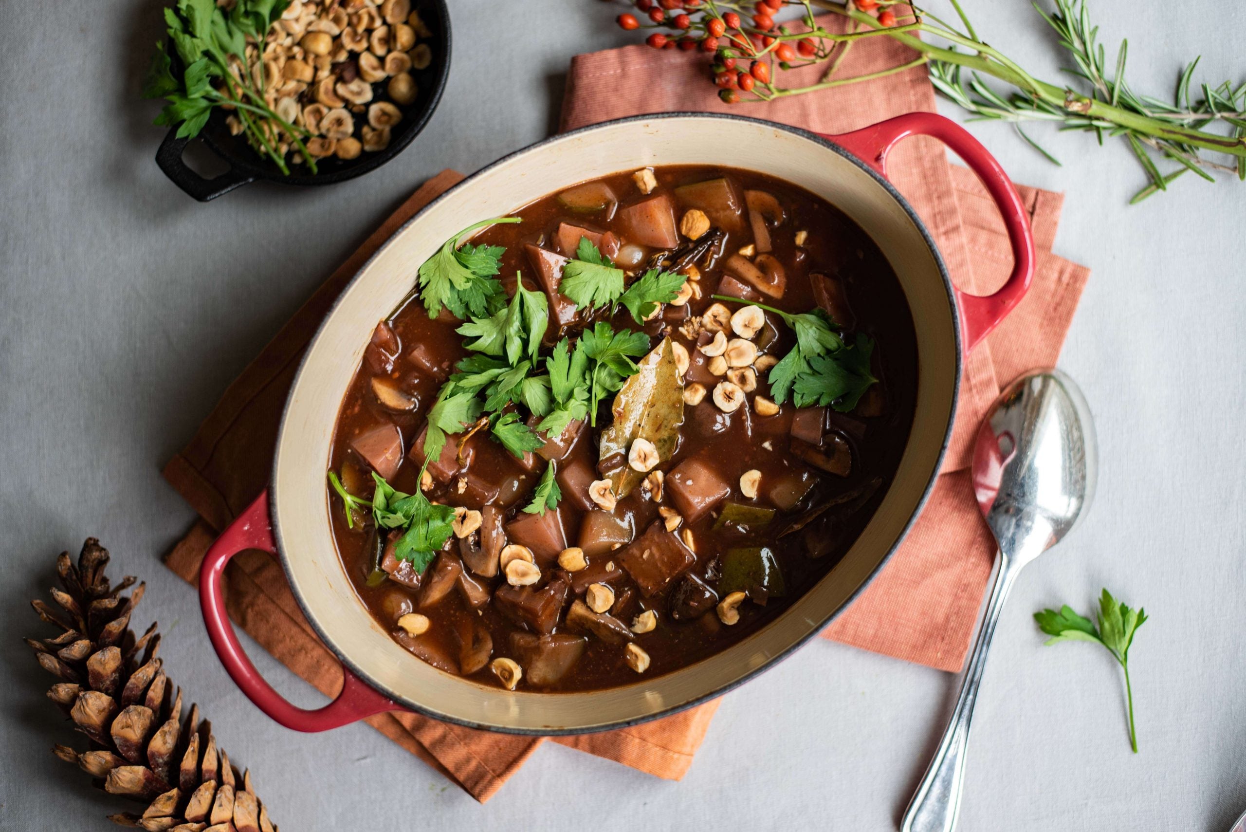 Vegetarische boeuf bourguignon