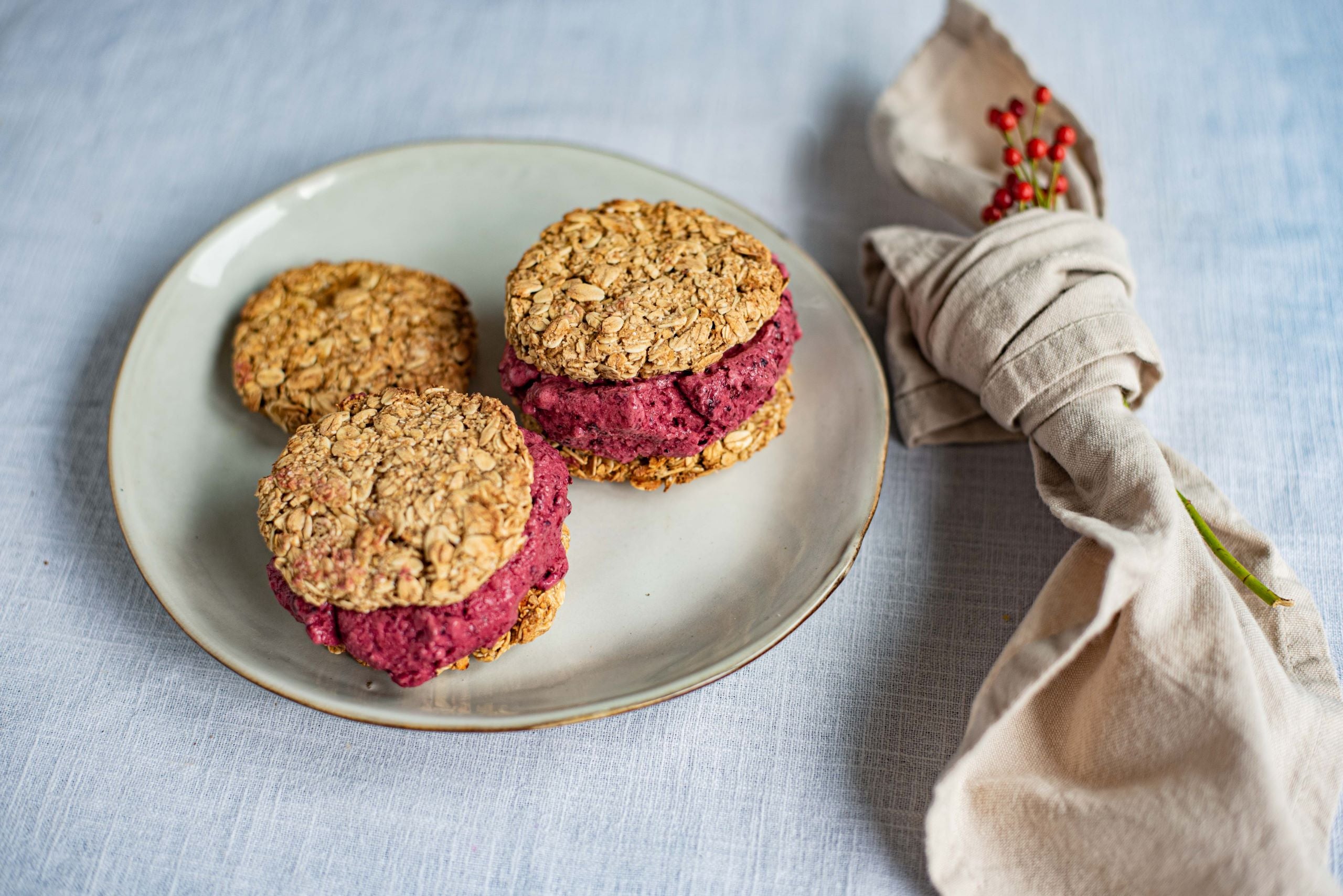 Haverkoekjes-ijssandwich