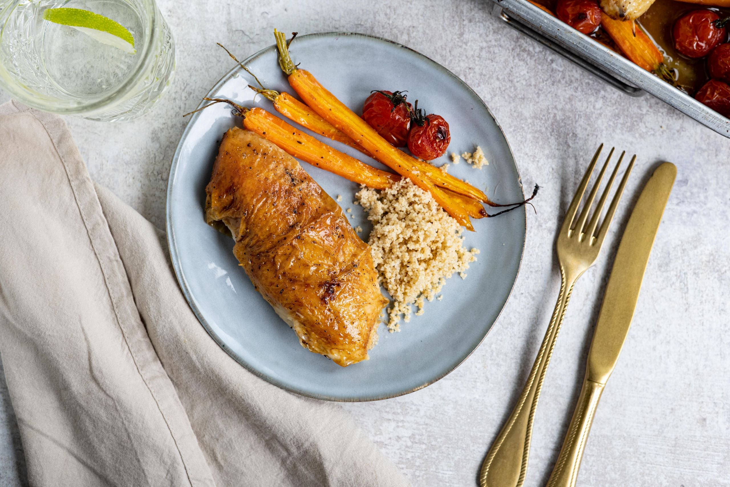 Ovenschotel met kip, wortel en paprika