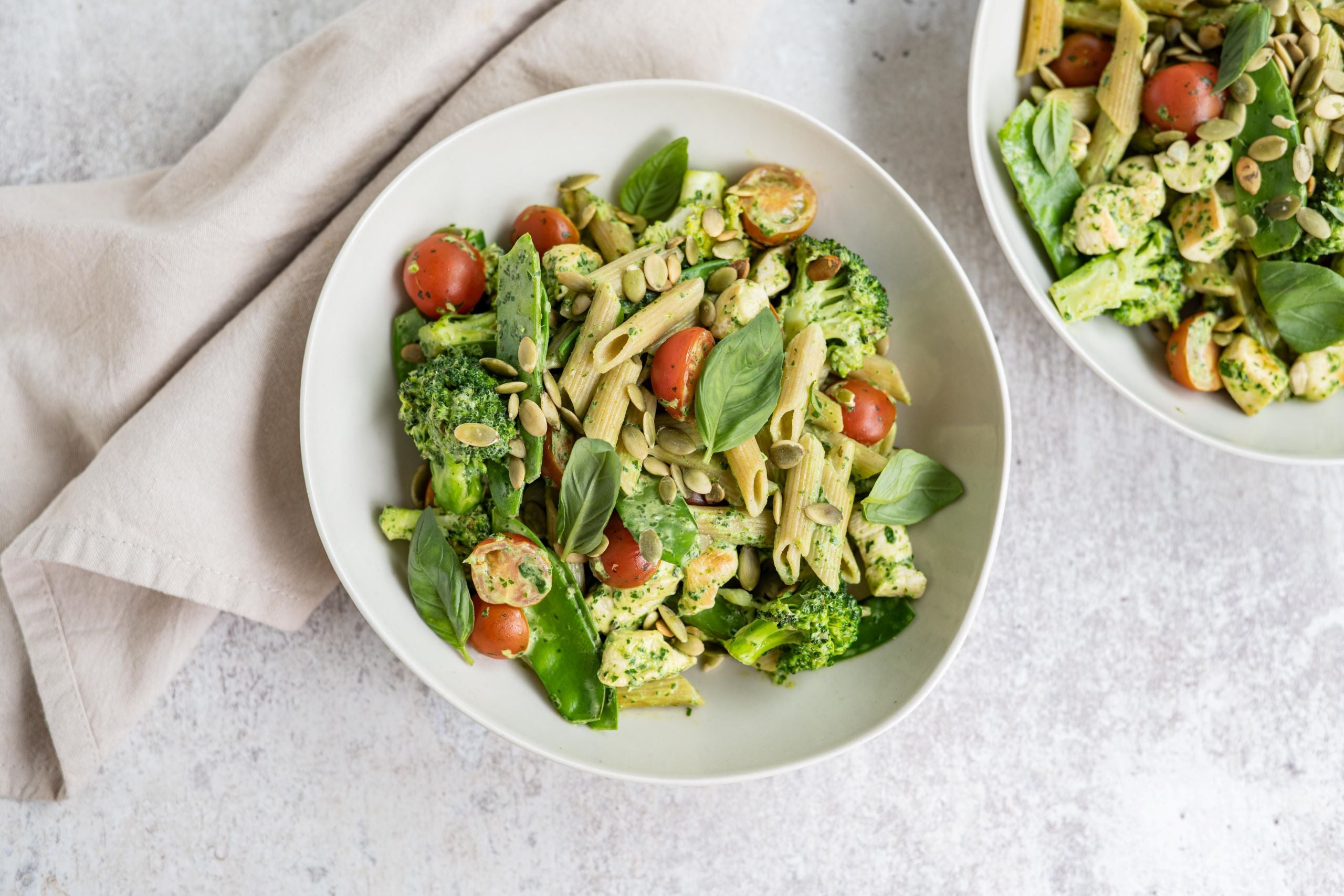 ‘Pasta primavera’ met kip