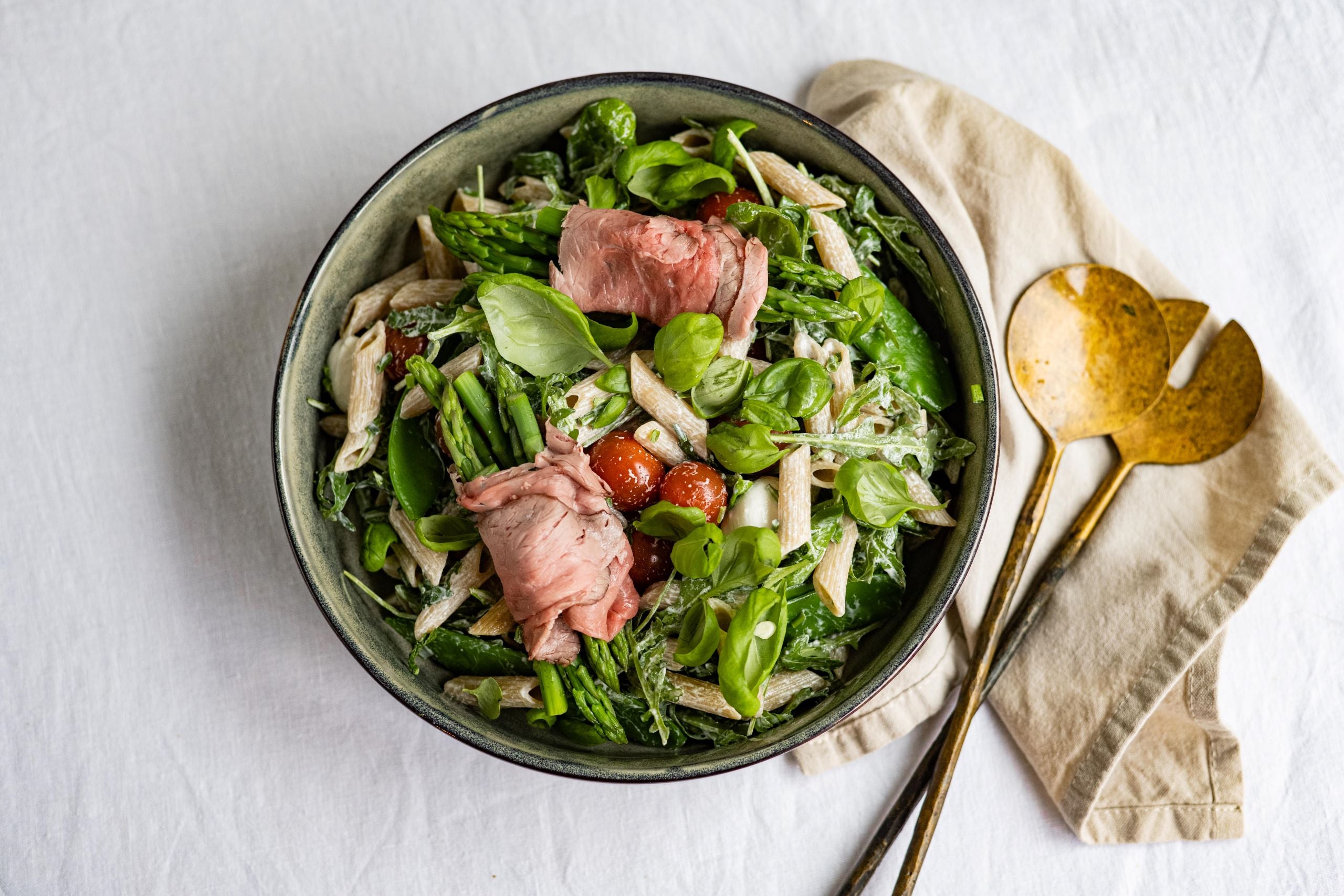 Makkelijke pastasalade met rosbief