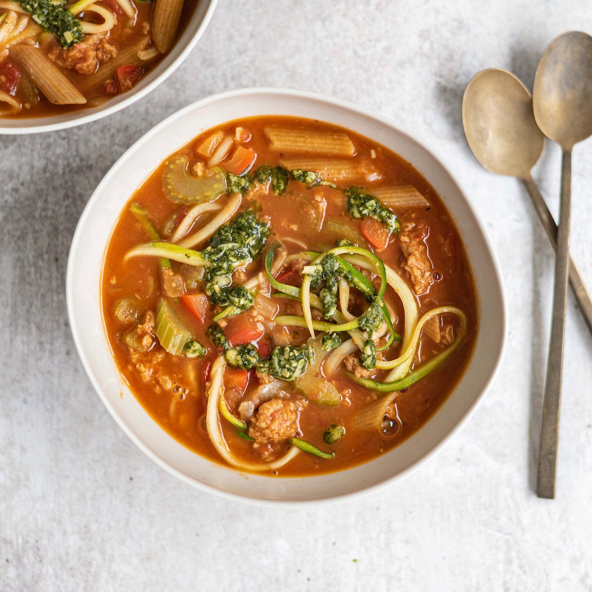 Italiaanse maaltijdsoep met pasta