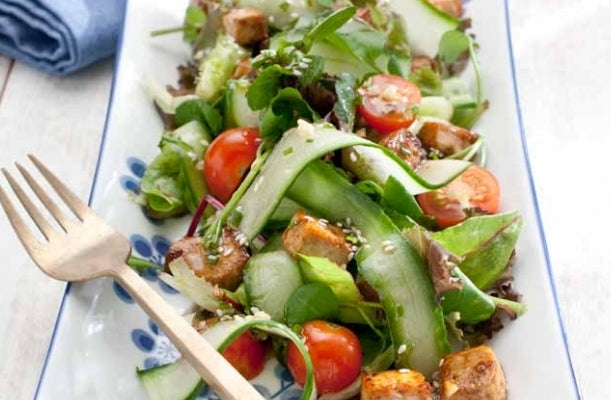 Tofusalade met misodressing